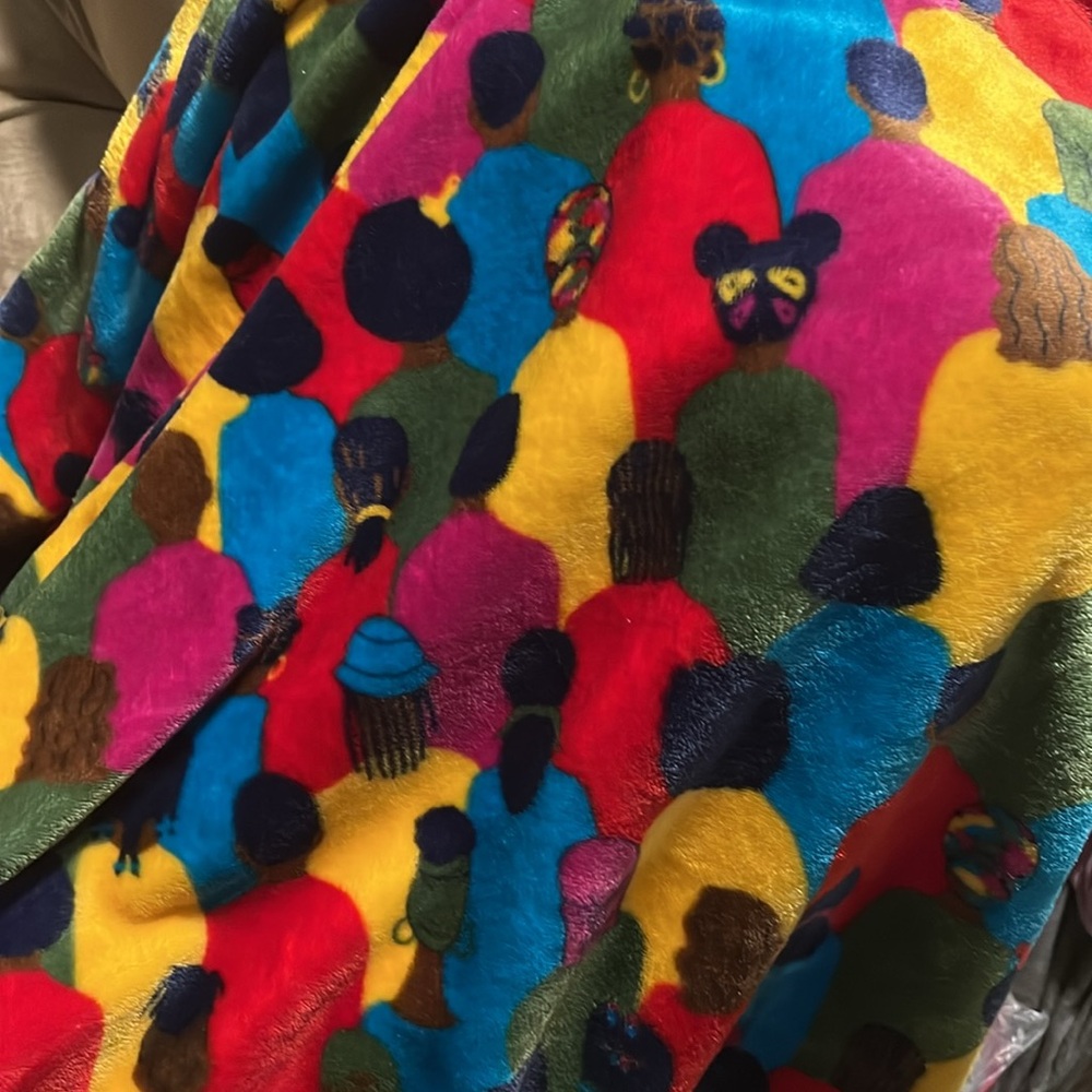 Black History Month Throw Colorful Patterned Throw - Picture 6 of 7